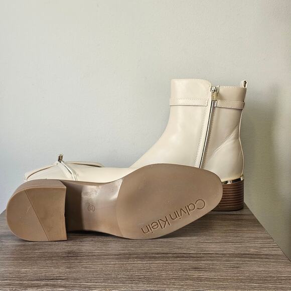 CALVIN KLEIN Women's Jallis2 Zip Up Booties Size 10 Light Natural NWT - Picture 6 of 7